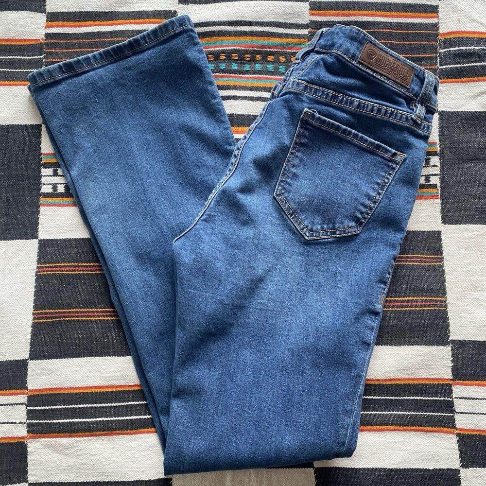 Rock & Roll Denim Mid Rise Flare Bootcut Jeans. Med Wash. Size 29/32.